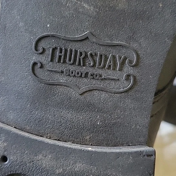 Thursday Boot Co Black Lace-Up CAPTAIN boots 8 - Picture 4 of 5